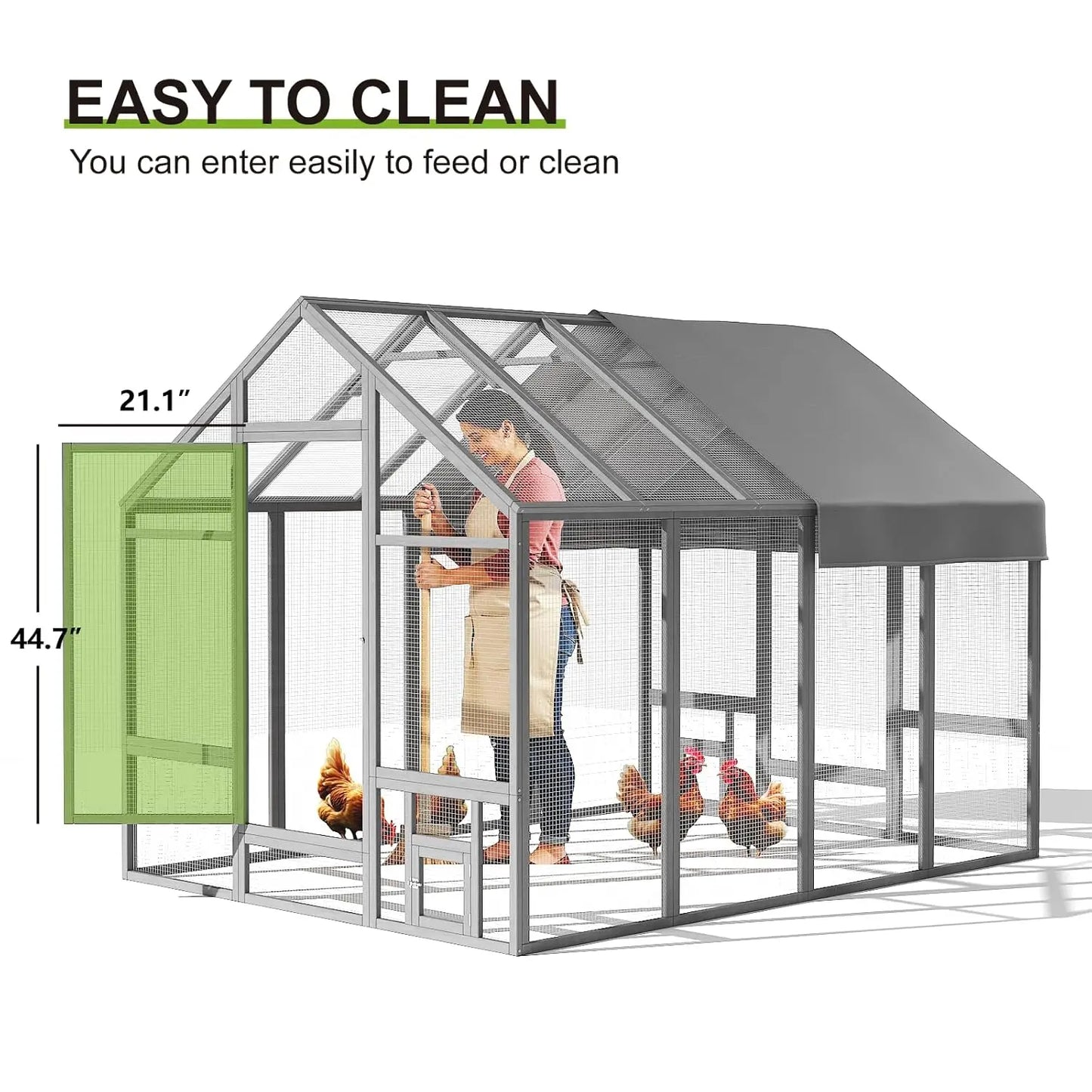 Wood Chicken Coop with Nesting Box, Wooden Chicken Coop with Run, Outdoor Walk-in Poultry Cage, Customized