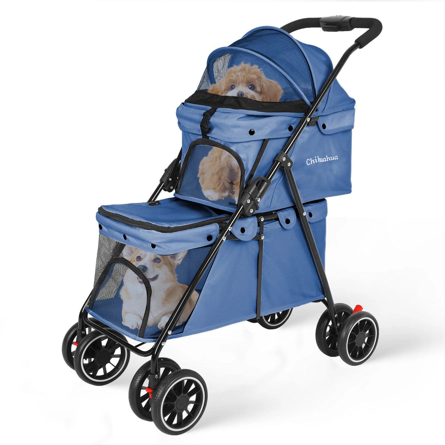 Double Pet Stroller for Dogs and Cats,Cat Strollers for 2 Cats,Double Dog Stroller for 2 Small Medium Dogs