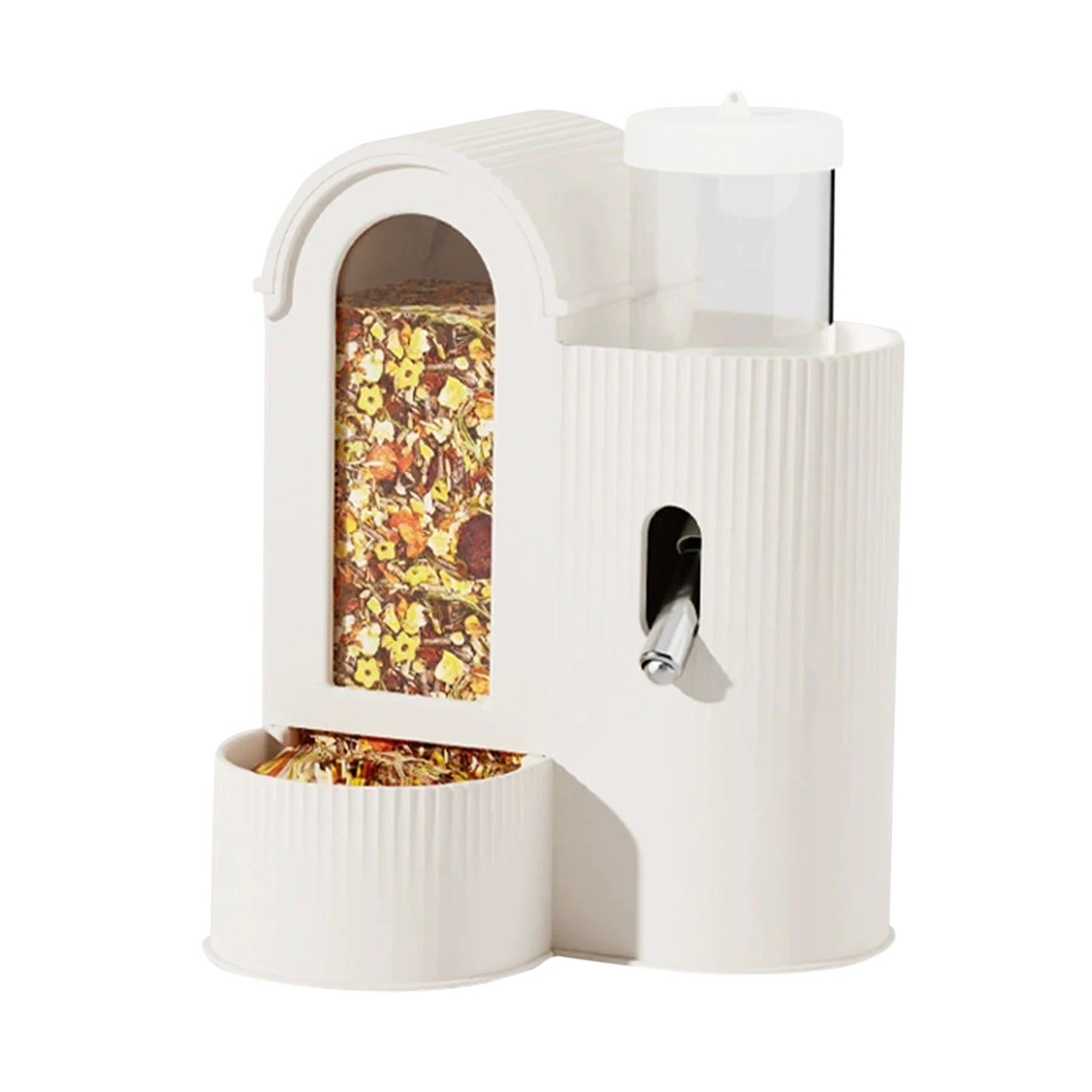 2-in-1 Automatic Food Bowl Large Capacity Hamster Feeder And Waterer Automatic Hamster Feeder No Drip for Hamster Guinea Pig Rat