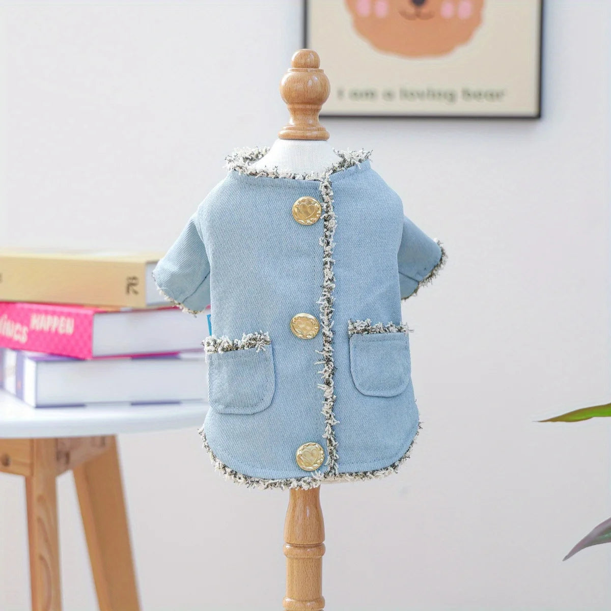 Fashion Frayed Edge Jacket| Teddy, Bichon, Pomeranian, French Bulldog, Corgi, Kitten Universal Pet Apparel, Polyester Fabric, Sn