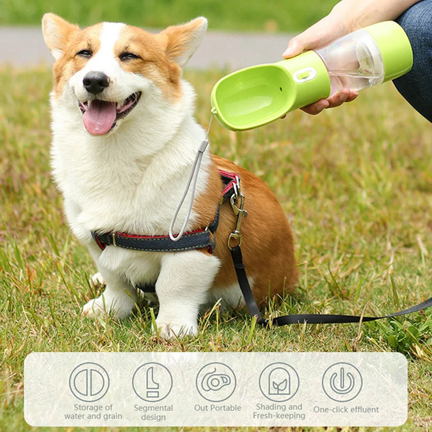 Dog Water Bottle Portable Pet Drinking water Feeder Bowl dog cat food feeding for Puppy dog cat Outdoor Walking Travel Supplies