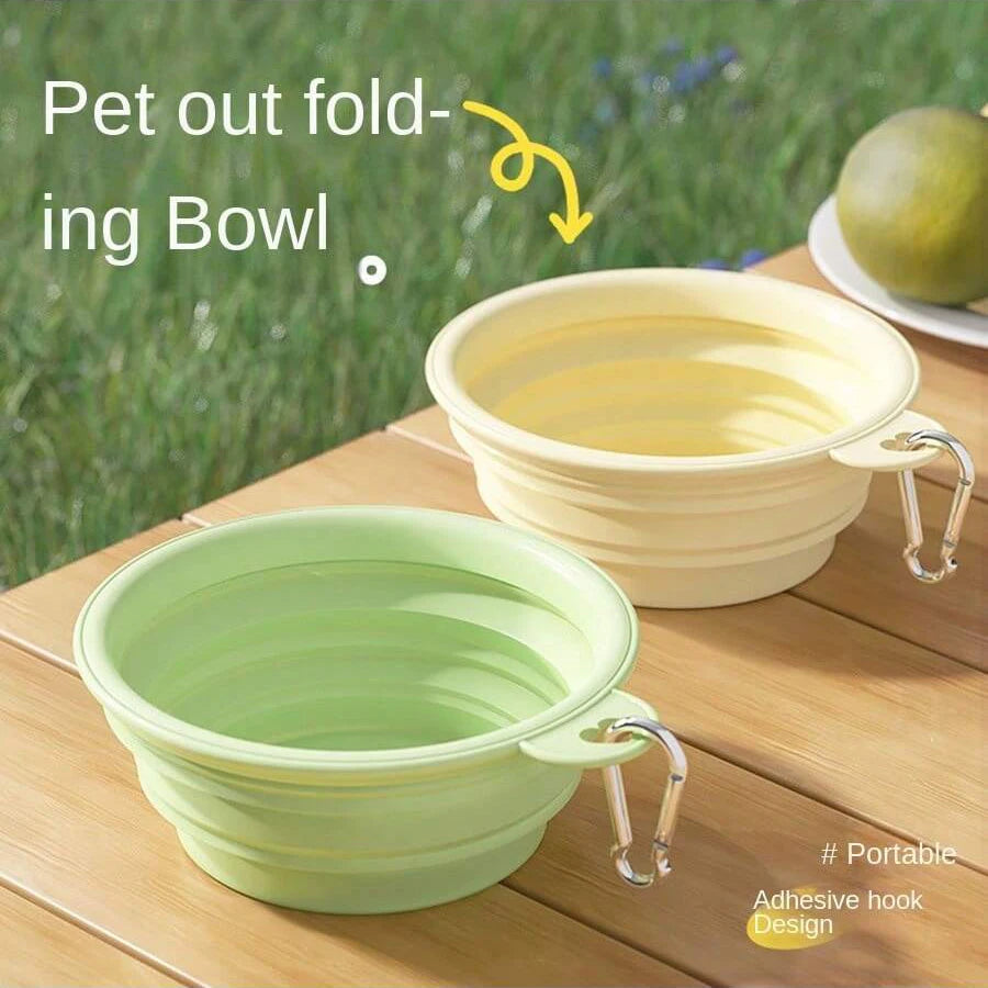 350ml Macaron Color Series Portable Folding Bowl for Pets, Dog Drinking Bowl, Cat Food Bowl, Travel Bowl with Carabiner dog food bowl bebedouro cachorro automático