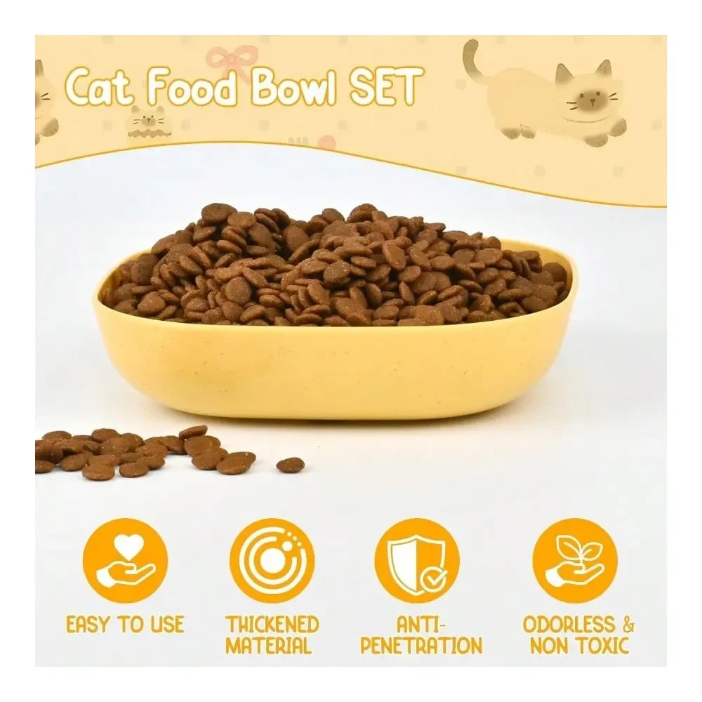 Dog Supplies Dogs Accessories Pack Cat Food Bowl 5.7 Inch Cat BowlsWhisker Fatigue Pet Dish For Kitten And Small Dogs Multi Squa