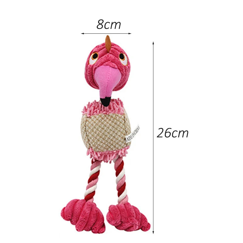 Plush Flamingo Pet Squeaky Toys for Small Dogs Clean Teeth Puppy Dog Chew Toy Squeak Pets Accessories Dog Supplies Octopus Chick