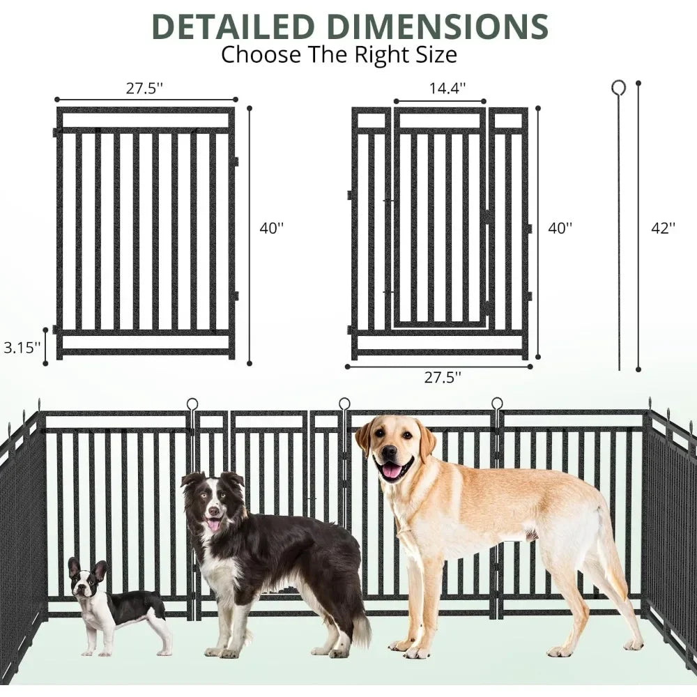 Dog Fence Outdoor Indoor, 40" Inch Height 32 Panels Dog Playpen for Large/Medium/Small Dogs Metal Dog Pen for Yard Camping