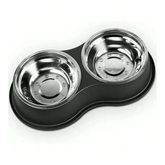 Dog Supplies Dogs Accessories Bowls Large Double Dog Water And Food Bowls Stainless Steel Bowls With NonSlip Resin Station Pet F