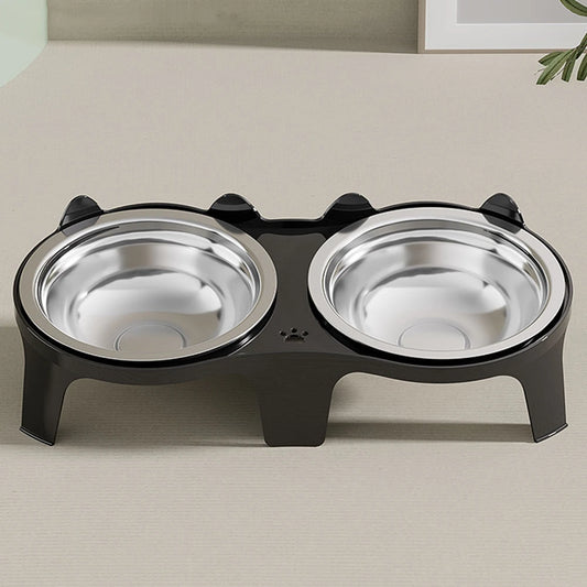1PC Stainless Steel Cat Food & Water Bowl with Anti-Tip Design Large Capacity Easy-Eat Design for Pet Dog Cat  Feeding Food Bowl