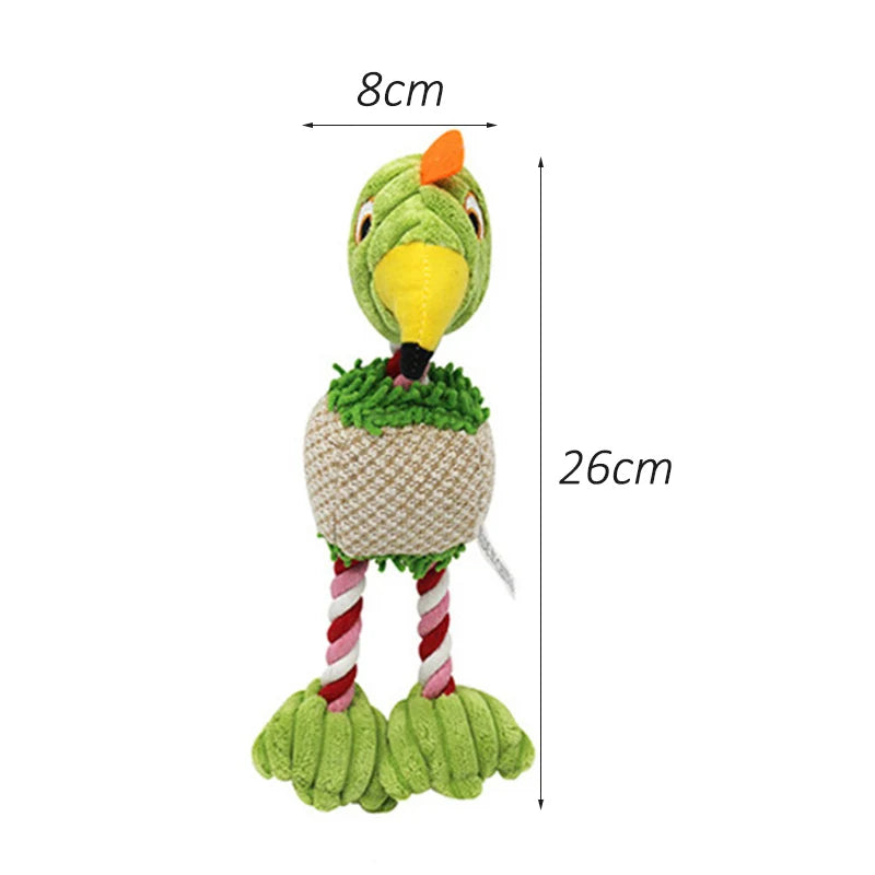 Plush Flamingo Pet Squeaky Toys for Small Dogs Clean Teeth Puppy Dog Chew Toy Squeak Pets Accessories Dog Supplies Octopus Chick