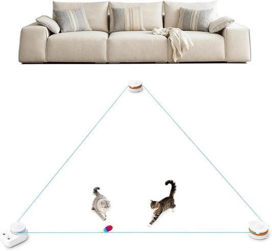 Interactive Cat Toy for Indoor Cats – Automatic Moving & Enrichment Toy for Indoor Cats/Kitten, Auto/Manual Control Cat