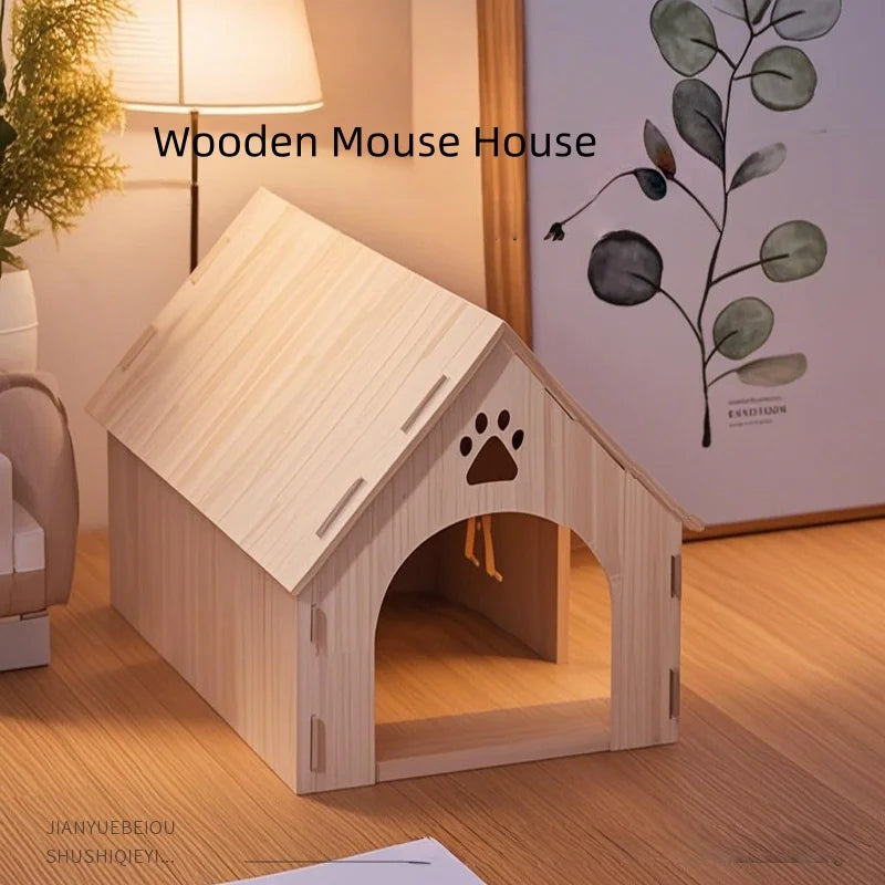 Dragon Cat Wooden Nest Wooden House Demon King Squirrel House Dragon Cat Guinea Pig Squirrel Nest Dutch Pig Rabbit Landscape