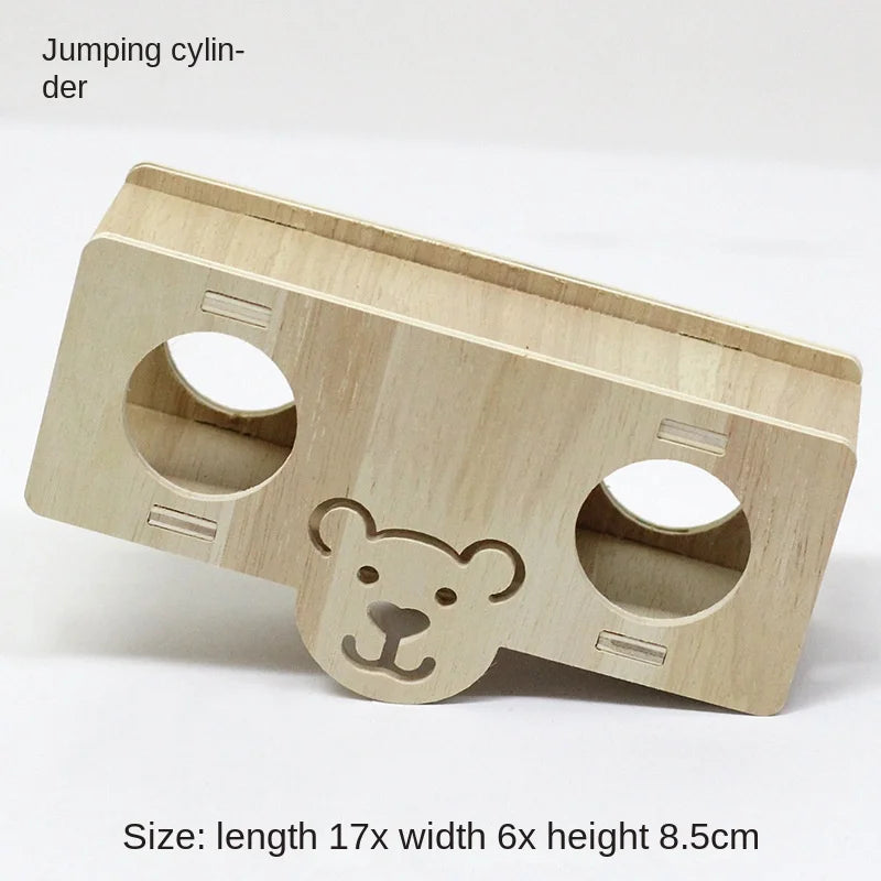 Hamster Toys Wooden Furniture Hamster Cages Wooden Running Wheels Villas Swings Wooden Nests Bite Resistant Small Houses