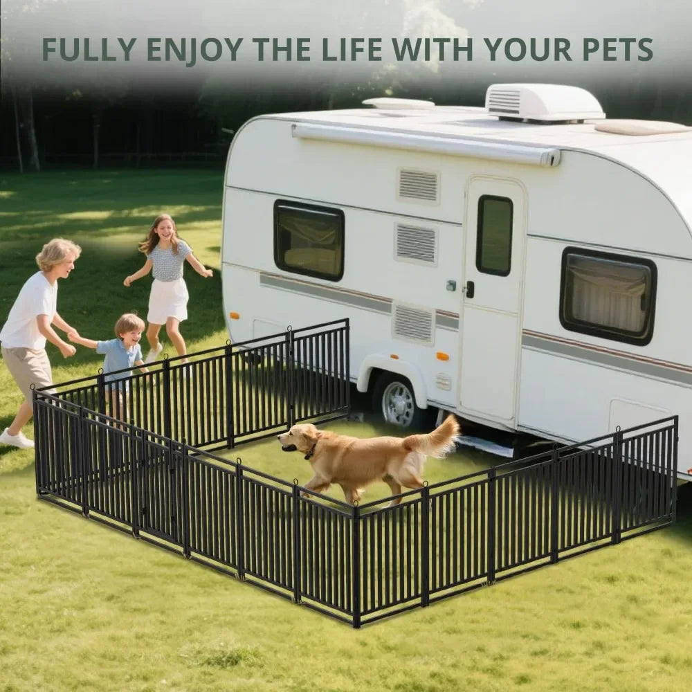 Dog Fence Outdoor Indoor, 40" Inch Height 32 Panels Dog Playpen for Large/Medium/Small Dogs Metal Dog Pen for Yard Camping