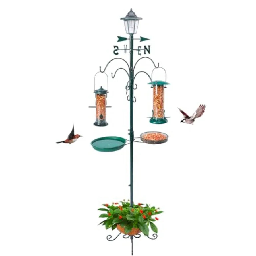 Caged Bird Feeder for Outside Large Squirrel Proof Metal Bird Feeders 3 Lbs Wild Bird Feeder Hanging Outdoors Tube Feeders with