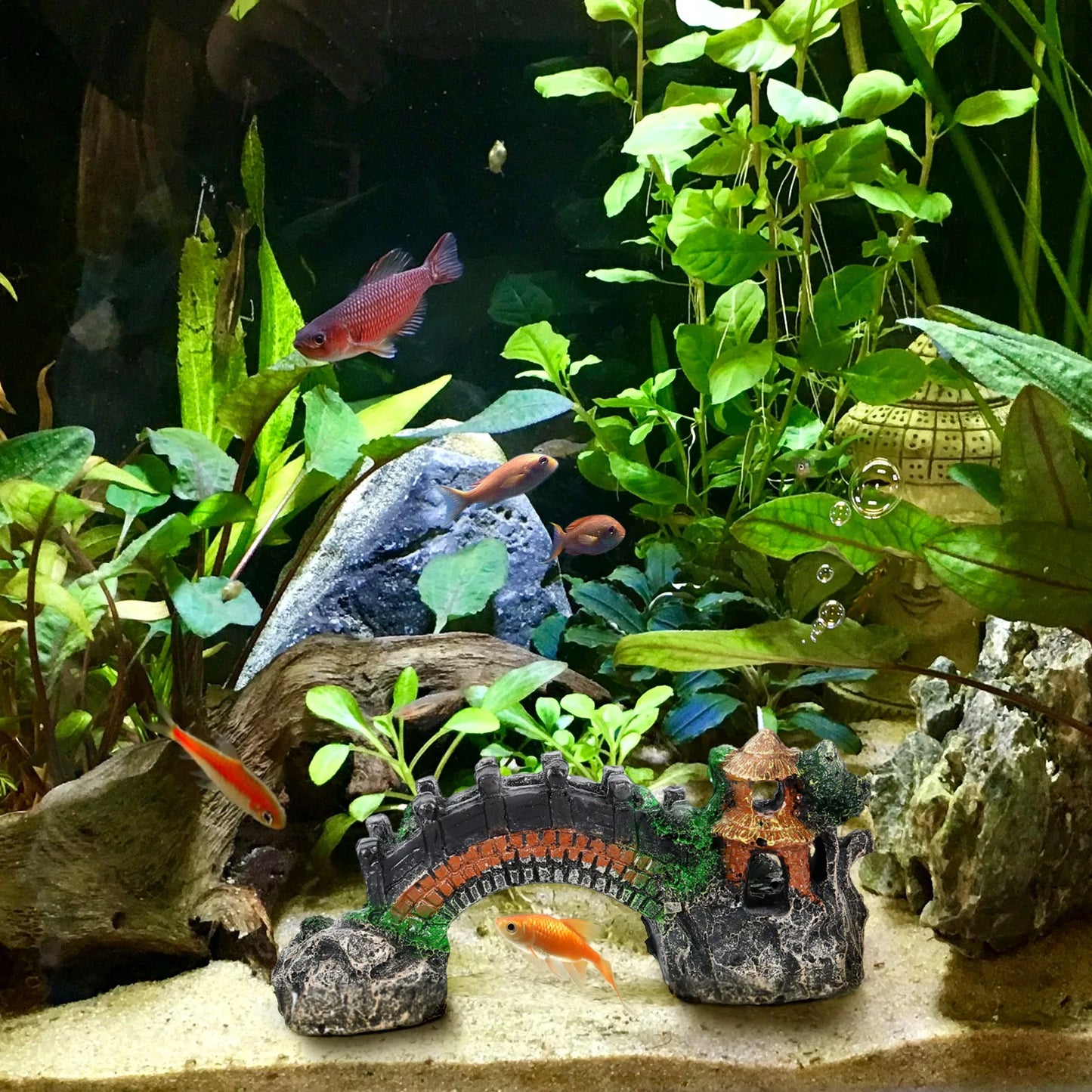 Resin Bridge Aquarium Ornament Small Delicate Bridge Aquarium Ornament for Garden Ornament Fish Tank Accessories