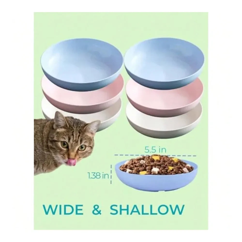 Dog Supplies Dogs Accessories Cat Food Bowl With NonSlip Feet Whisker Fatigue Cat Dishes For Food Plastic Cats Bowls Set For Mul