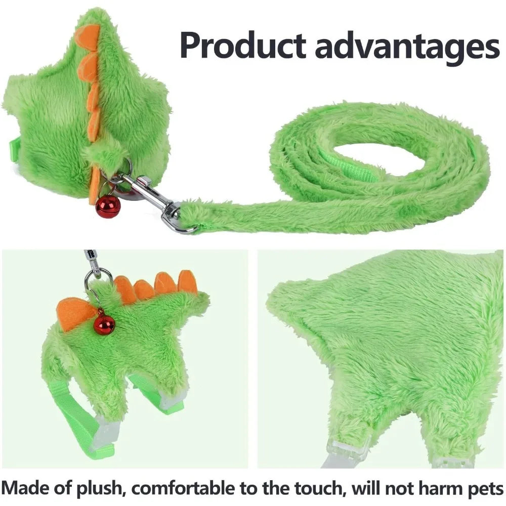 Ferret Harness, Ferret Leash, Ferret Harness and Leash Set with Safe Bell, Ferret Collar Small Animals Vest Harness for Puppy