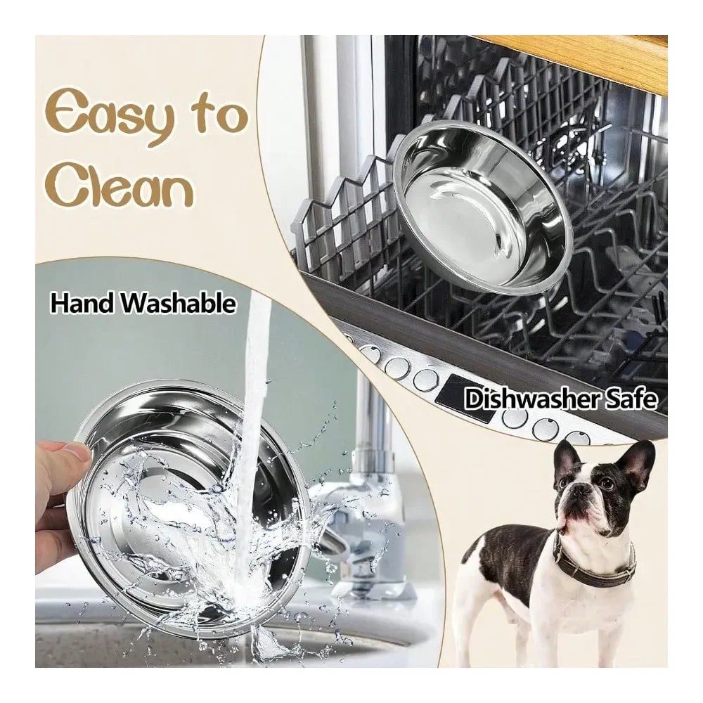 Dog Supplies Dogs Accessories PCS Stainless Steel Dog Bowls Replacement Metal Pet Puppy Food Water Bowl Set Suit For Indoor Trav