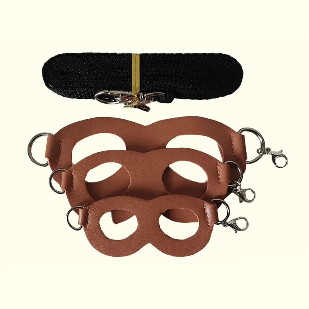 4 Pcs /set Sugar Quoll Harness + Leash Set Escape-Proof Adjustable Collar for Pet Small Animals Hamsters Sugar Gliders Squirrels