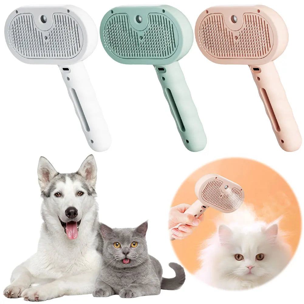 3 in 1 Cat Steam Brush with Release Button Cat Brush Rechargeable Dog Brush for Shedding & Grooming for Cats Dogs Small Animals