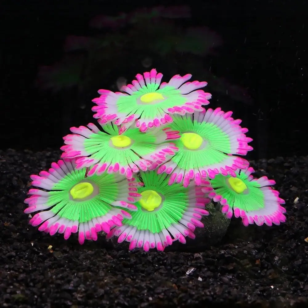 Glowing Soft Anemone Aquarium Decor Silicone Glow in Dark Artificial Plants for Fish Tank Landscape Bowl Accessories