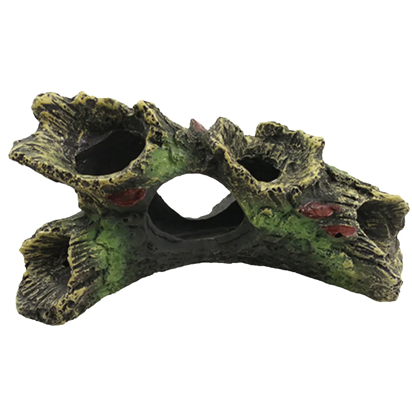 Fish Tank Escape Hole Multifunction Artificial Landscape Ornament Non-toxic Aquarium Hollow Log Decor for Fish Tank Decor