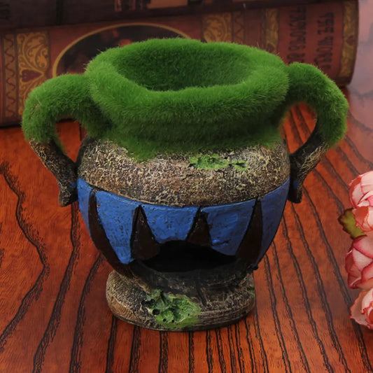 Aquarium Fish Tank Polyresin House Vase Aquarium Decoration for Fish Shrimp Tank Landscape Display Objects Pet Supplies