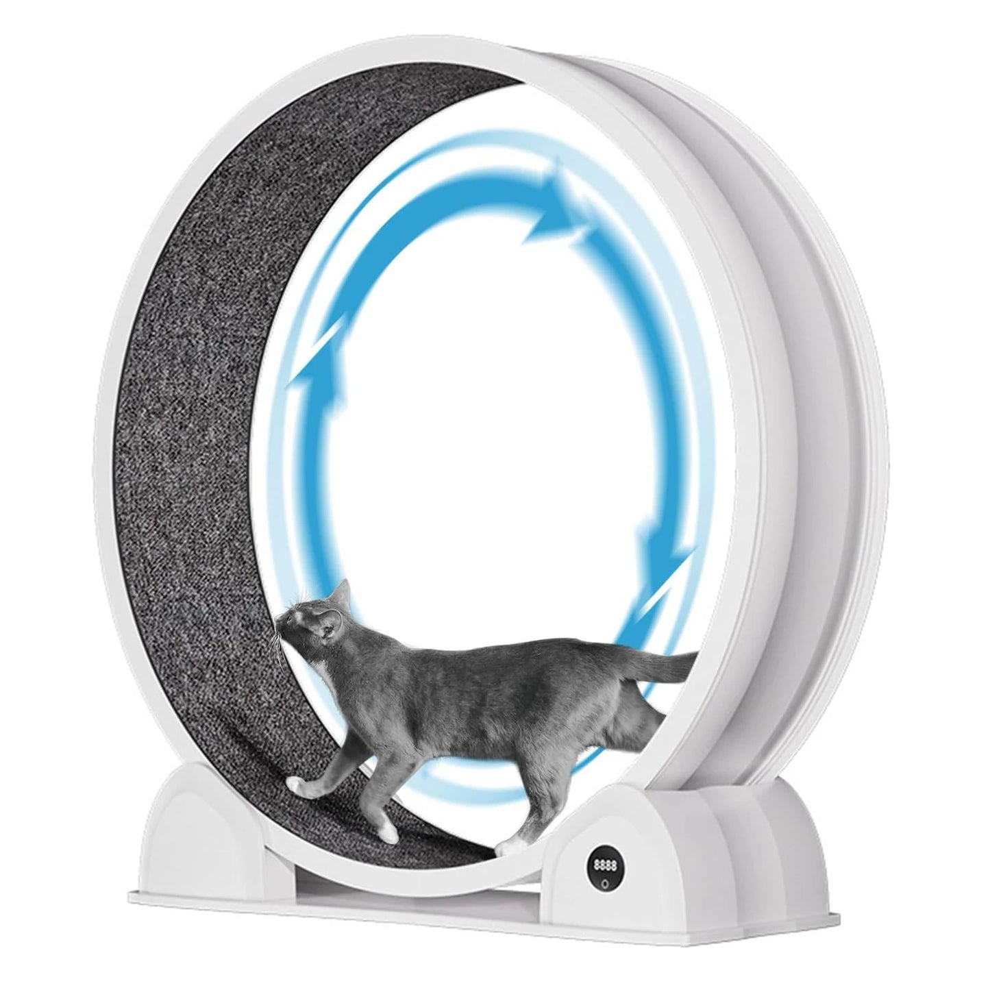 Cat Exercise Wheel for Indoor Cats, ABS Cat Wheel Exerciser Quiet Cats Treadmill with Pedometer, Small Animal Running Wheels