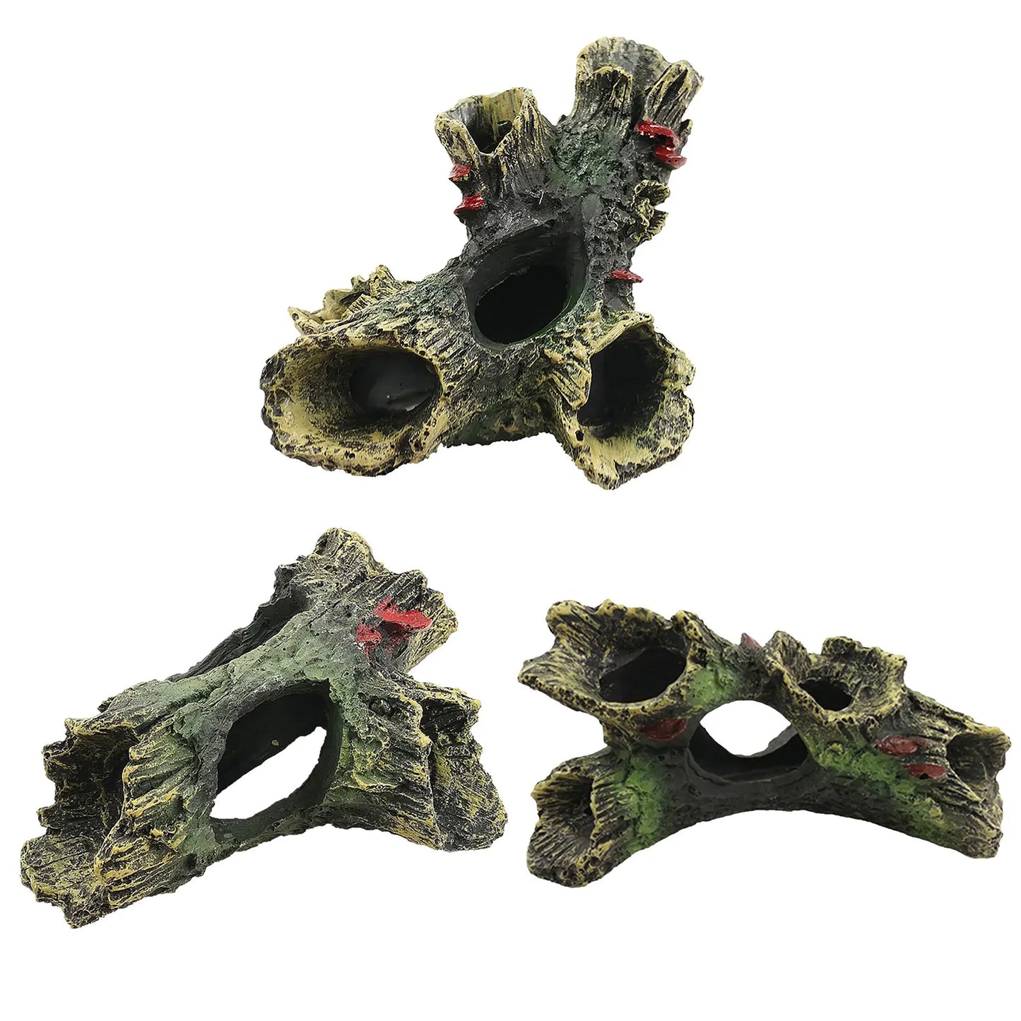 Fish Tank Escape Hole Multifunction Artificial Landscape Ornament Non-toxic Aquarium Hollow Log Decor for Fish Tank Decor