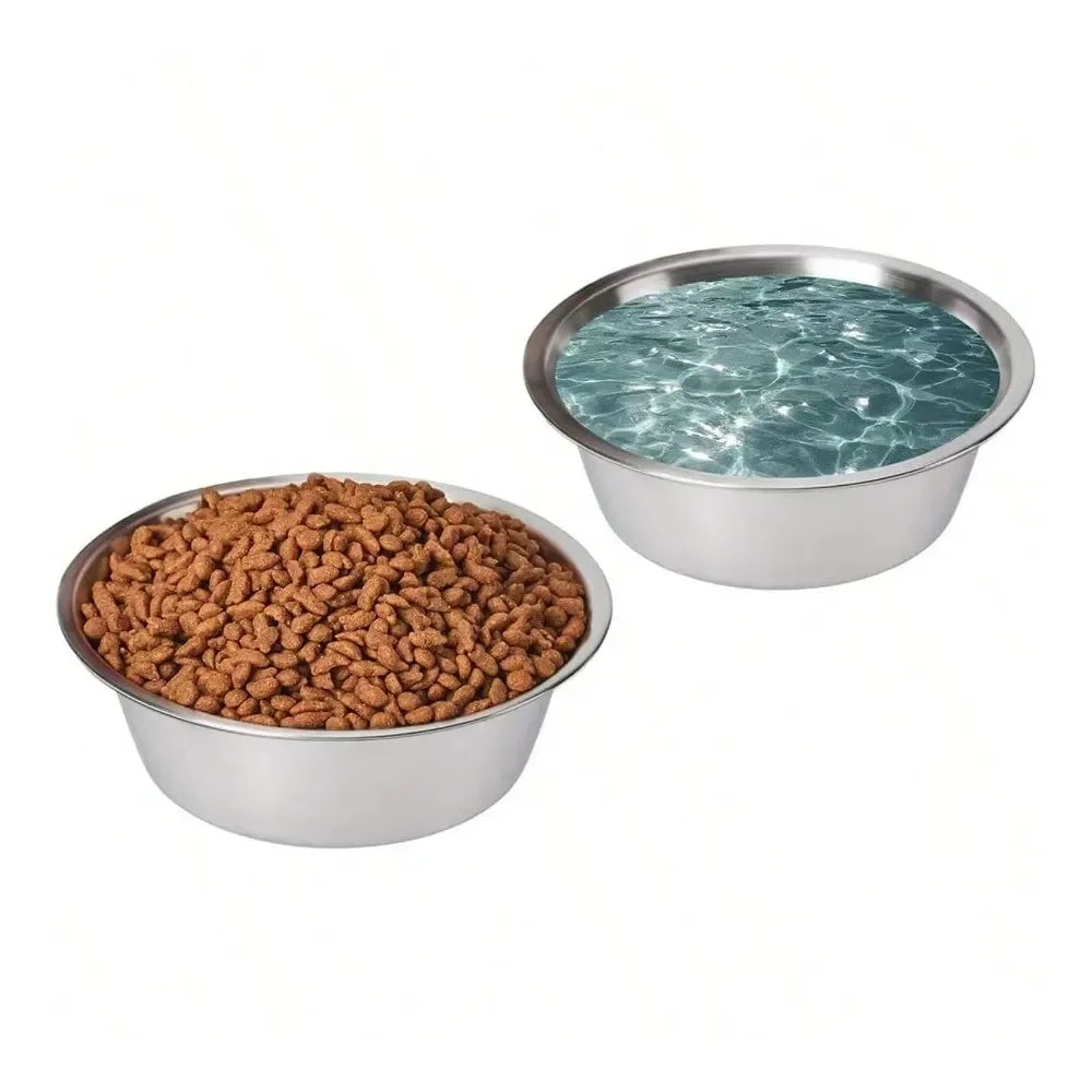 Dog Supplies Dogs Accessories Steel Pet Bowls Set Cat And Dog Small Bowls 12 OZ Food And Water Dishes Set Of 2