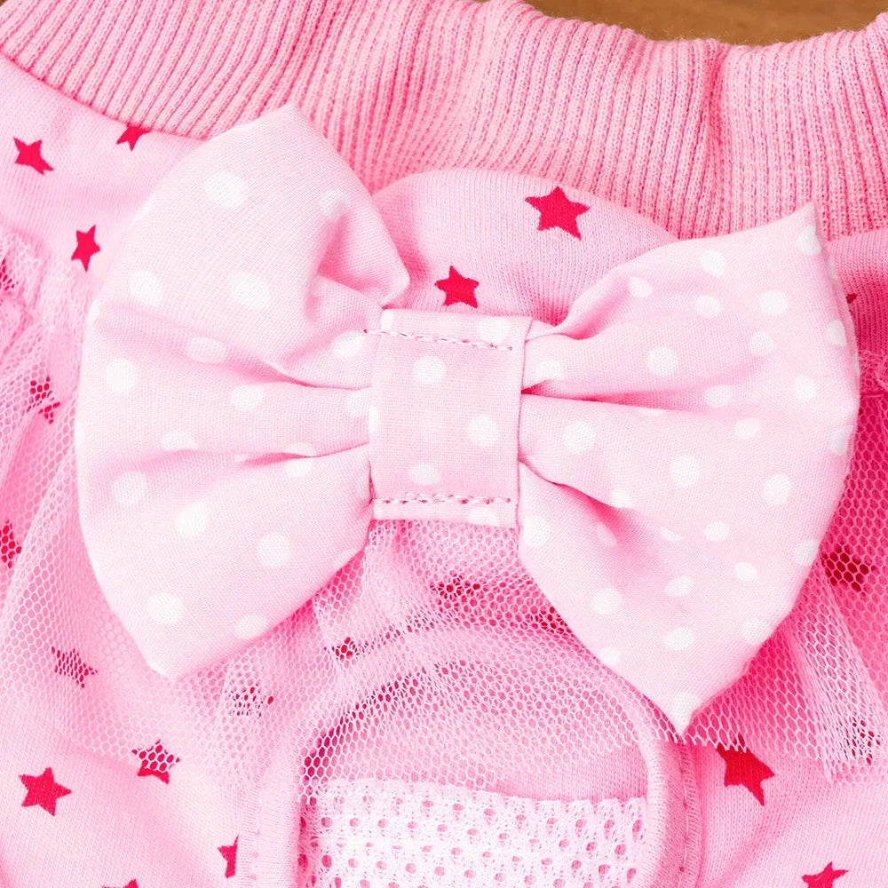 10PC/Lot Dog Physiological Pants Washable Cotton Female Dog Menstrual Panties Princess Bow Pet Underwear