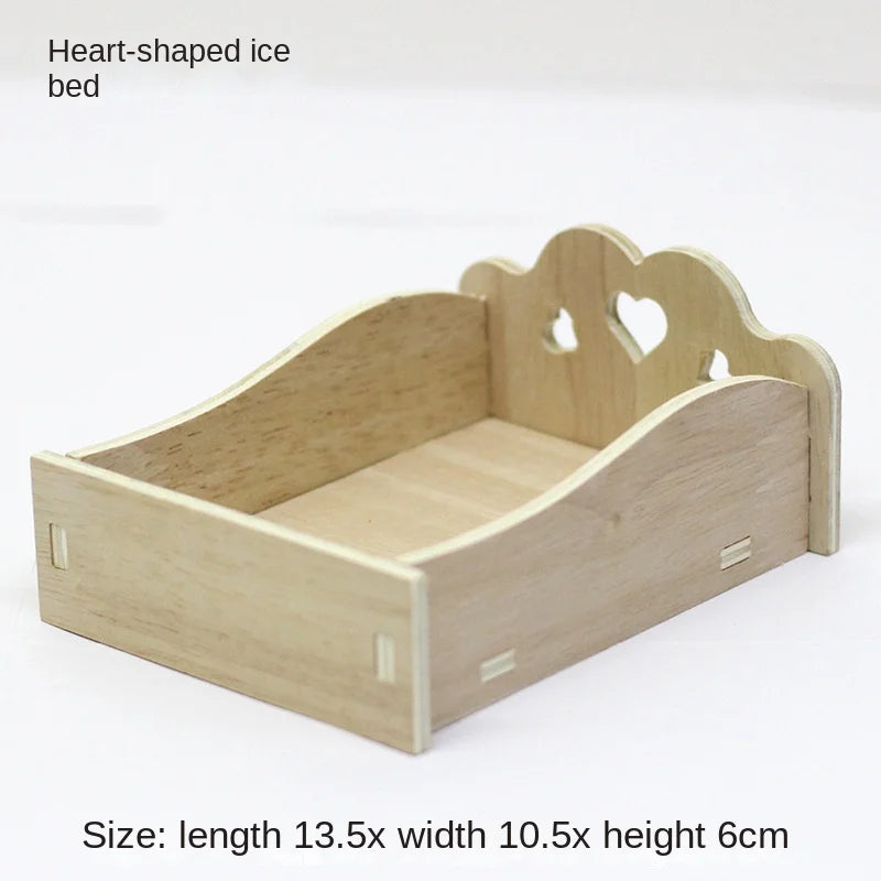 Hamster Toys Wooden Furniture Hamster Cages Wooden Running Wheels Villas Swings Wooden Nests Bite Resistant Small Houses