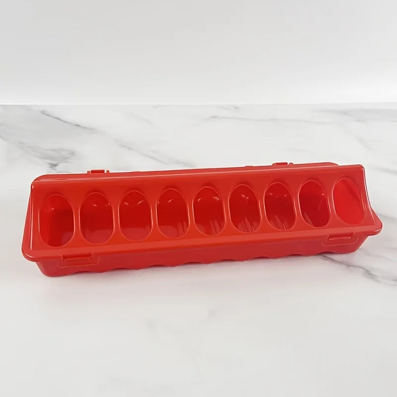 Multi-Hole Chick Brooder Feeding Trough, Anti-Waste Poultry Feeder for Chickens, Quails & Leghorns, Durable Farming Accessory
