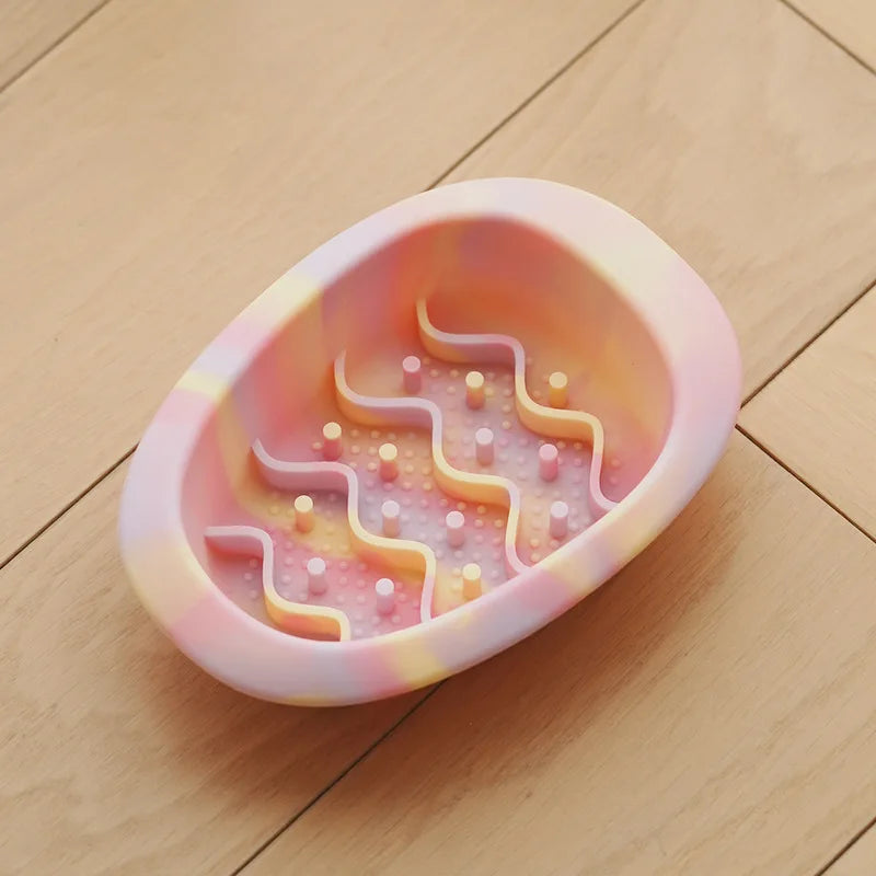 Anti Overturning Slow Eating Silicone Bowl for Cats and Dogs Universal Pet Bowl Anti Slip Small Medium Sized Dogs Anti Choking