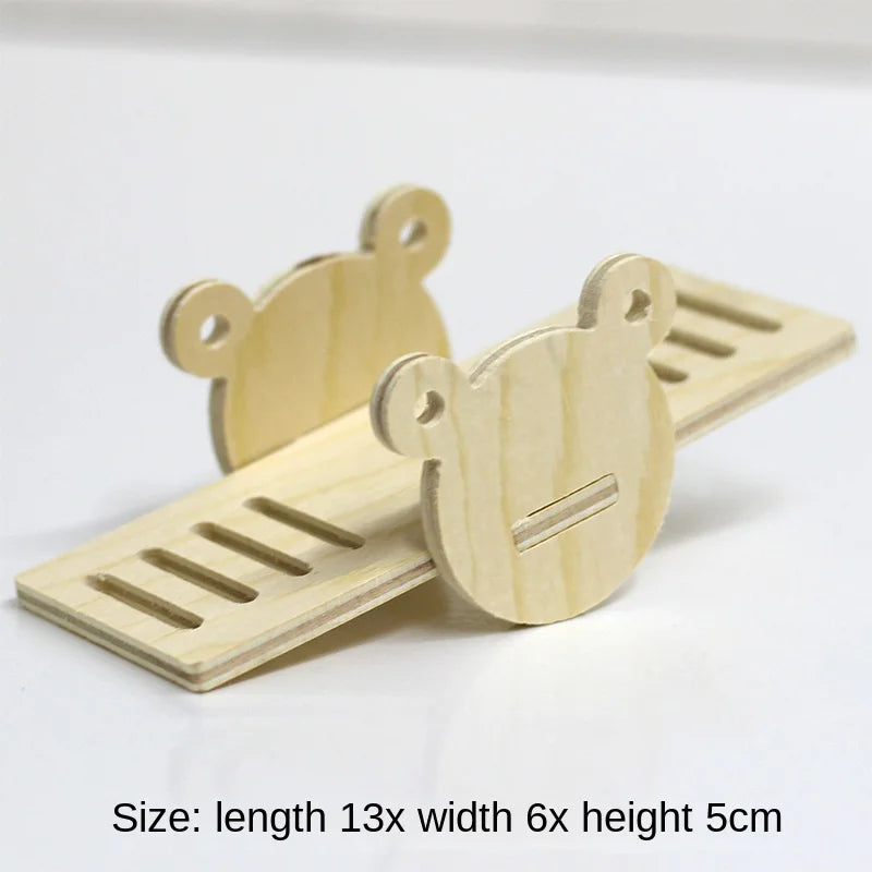 Hamster Toys Wooden Furniture Hamster Cages Wooden Running Wheels Villas Swings Wooden Nests Bite Resistant Small Houses
