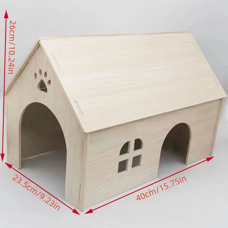 Dragon Cat Wooden Nest Wooden House Demon King Squirrel House Dragon Cat Guinea Pig Squirrel Nest Dutch Pig Rabbit Landscape