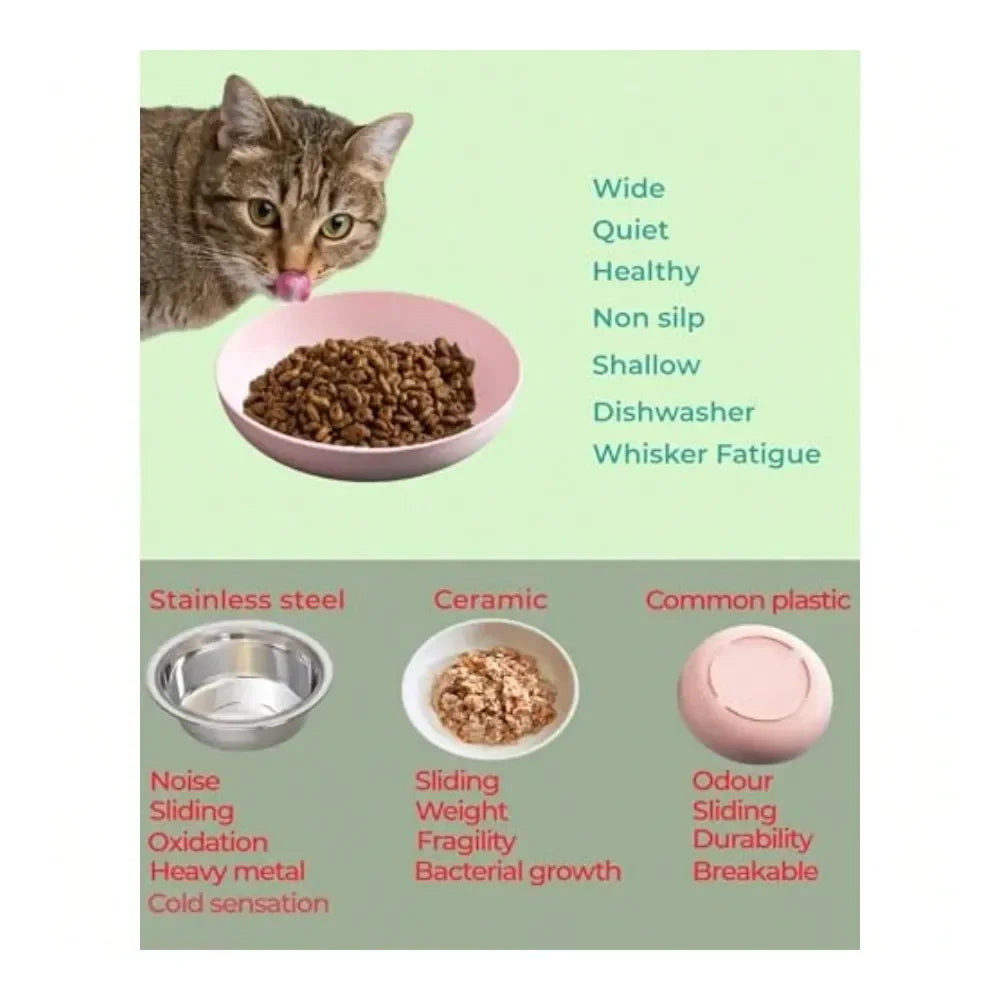 Dog Supplies Dogs Accessories Cat Food Bowl With NonSlip Feet Whisker Fatigue Cat Dishes For Food Plastic Cats Bowls Set For Mul