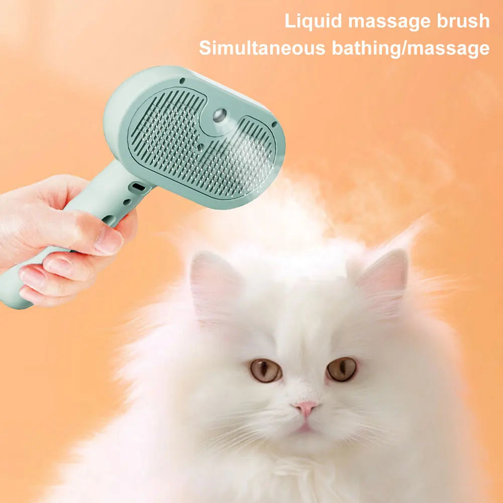 3 in 1 Cat Steam Brush with Release Button Cat Brush Rechargeable Dog Brush for Shedding & Grooming for Cats Dogs Small Animals