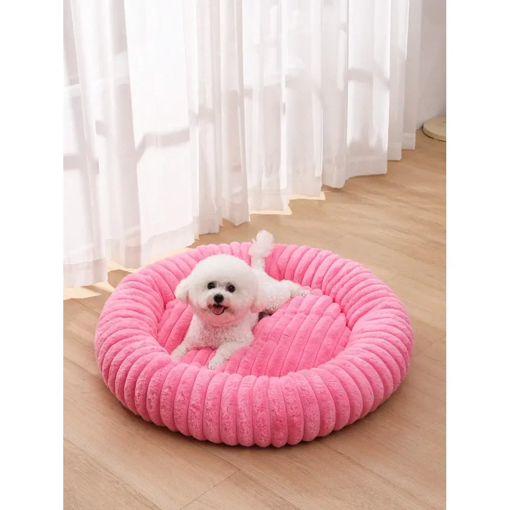 Dog Supplies Pet Furniture And Beds Dog Bed 4Season Orthopedic Dog Bed, Comfortable Donut Shaped Cuddler Round Pet Bed, Super So