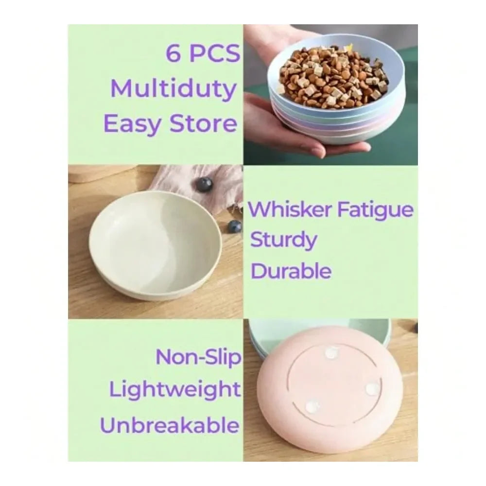 Dog Supplies Dogs Accessories Cat Food Bowl With NonSlip Feet Whisker Fatigue Cat Dishes For Food Plastic Cats Bowls Set For Mul