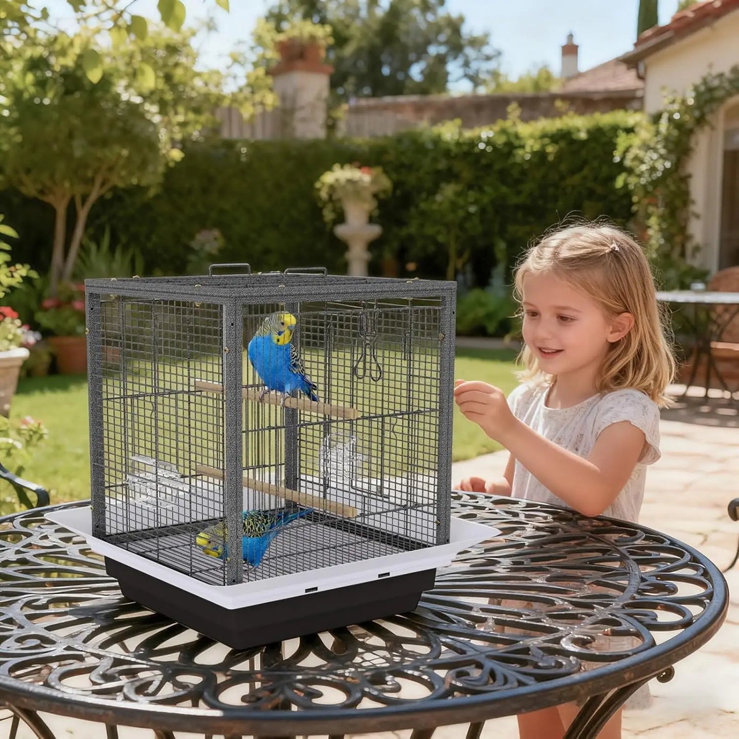 Small Bird Cage for Parakeets Birds Carrier with Removable Tray Portable Travel Habitat for Cockatiels Lovebirds Budgie