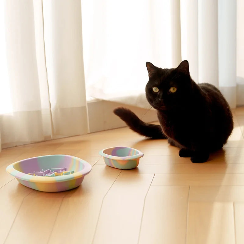 Anti Overturning Slow Eating Silicone Bowl for Cats and Dogs Universal Pet Bowl Anti Slip Small Medium Sized Dogs Anti Choking