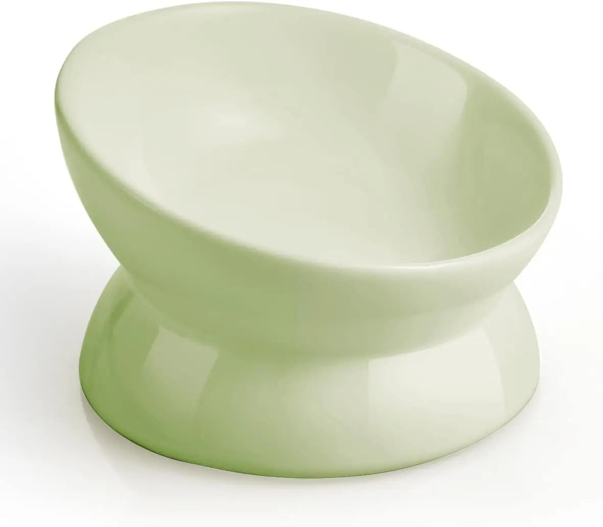 Elevated Cat Food Bowl, 5 Oz Ceramic Raised and Tilted Water Bowl, Anti Vomiting and Protect Pets' Spines Dishes for Small Dog,