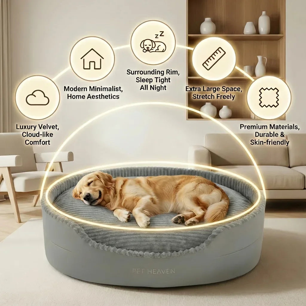 Extra Large Dog Bed XL: 100*80*26cm–  Plush Round Pet Bed Comfortable And Warm Suitable For Large Cats And Dogs Sleeping In