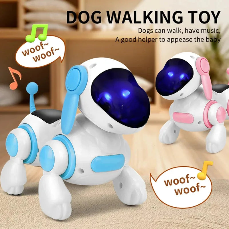 Smart Interactive Robotic Dog Toy, Simulated Walking with Light Sound Music, Crawling Interactive Toy for