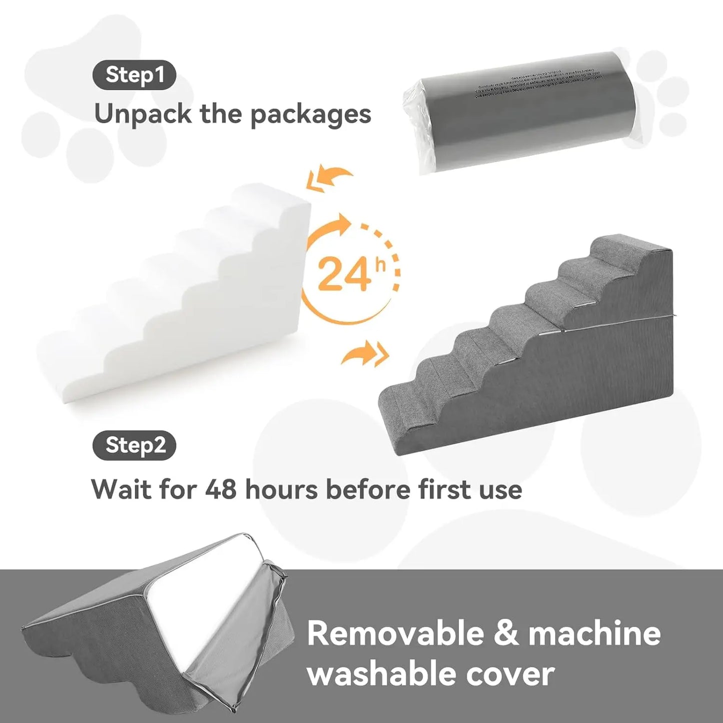 7 Steps Dog Steps for High Bed, 29.5'' High Dog Stairs for Small Dogs, Waterproof Pet Stairs for Small Old Large, Customized