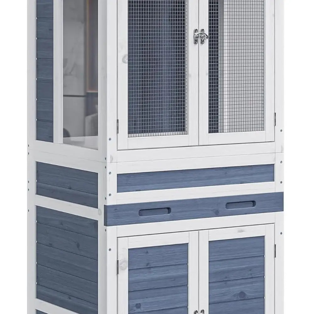 Large Wooden Reptile Enclosure for Bearded Dragons, Geckos, Lizards, and Chameleons with Storage, Ventilation, and Wheels