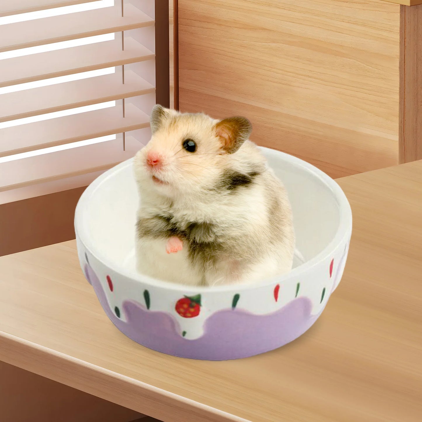 Ceramic Hamster Food Bowl Easy to Clean Portable Small Pets Feeding Dish Rabbit Feeding Bowl for Dwarf Rat Ferret Hamster Gerbil