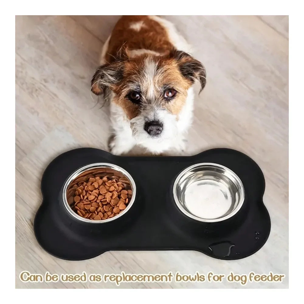 Dog Supplies Dogs Accessories PCS Stainless Steel Dog Bowls Replacement Metal Pet Puppy Food Water Bowl Set Suit For Indoor Trav