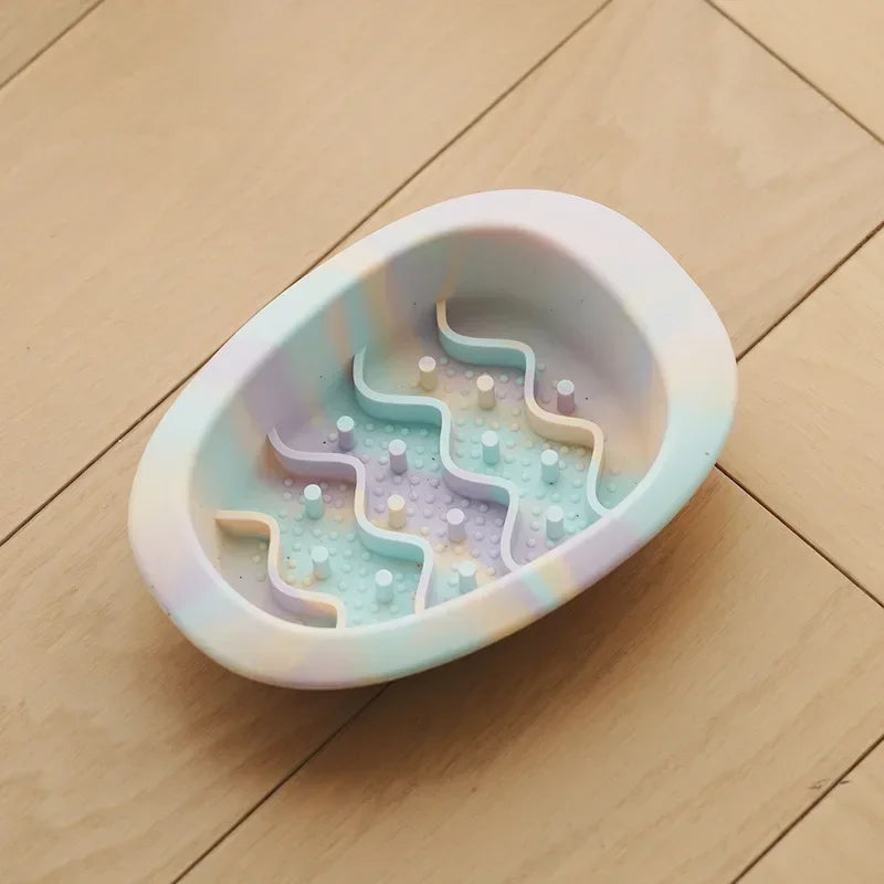 Anti Overturning Slow Eating Silicone Bowl for Cats and Dogs Universal Pet Bowl Anti Slip Small Medium Sized Dogs Anti Choking