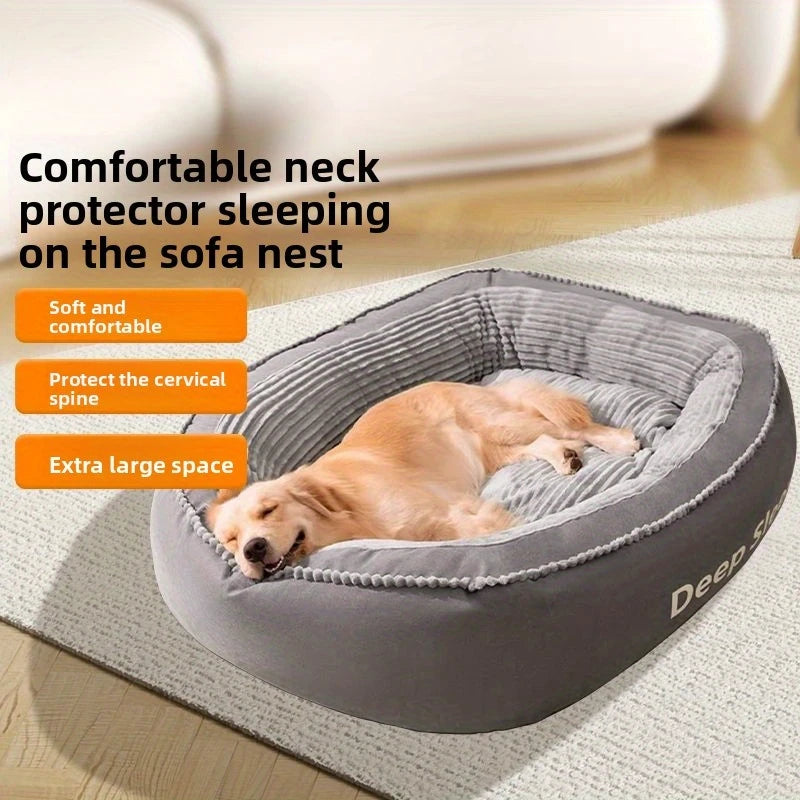 1PC Extra Large Dog Bed XL 120*90*23cm/47.2*35.4*9in–  Plush Round Pet Bed Comfortable And Warm Suitable For Large, Cats And Dog